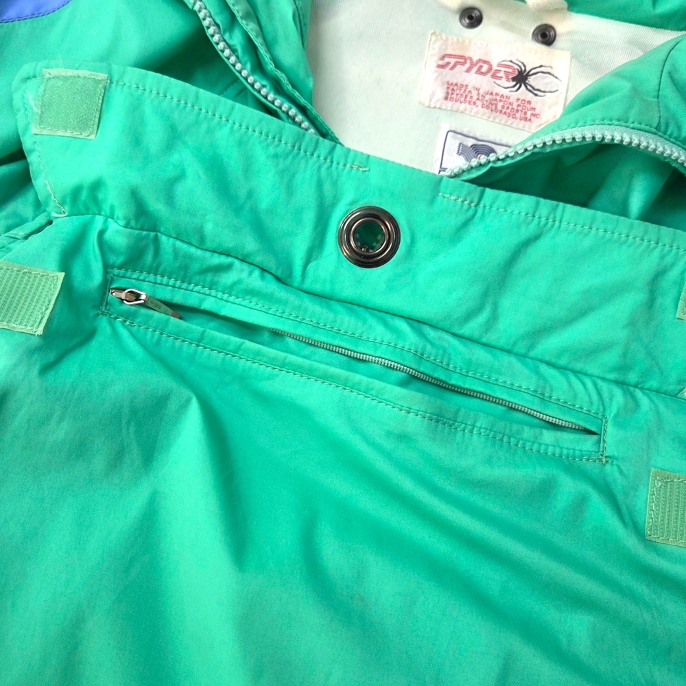 Vintage 80s 90s Colorblock Windbreaker Ski Snow Jacket Half Zip Anorak Womens 12 - Picture 14 of 15